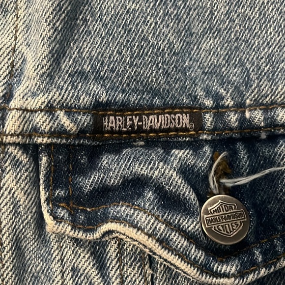 Harley Davidson cropped denim jacket, XS - Picture 6 of 7